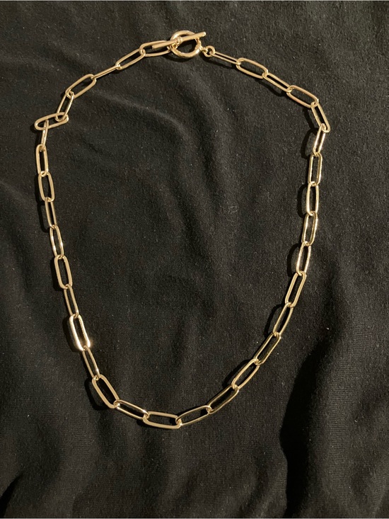 Jewelry - Gold Paperclip Chain Necklace - Women's Jewelry
